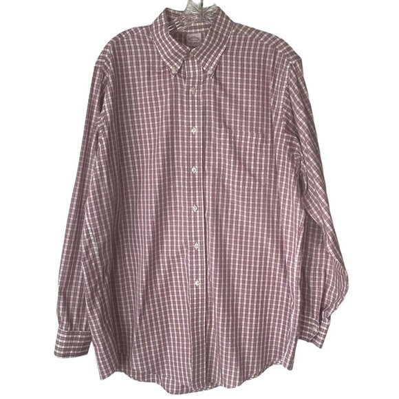 Brooks Brothers Mens Button Down Shirt Pink Traditional Fit Size 16 1/2 - Picture 1 of 7